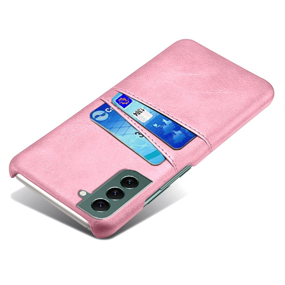 Samsung Galaxy S24 Læder Cover m. Dobbelt Kortholder - Rose Gold
