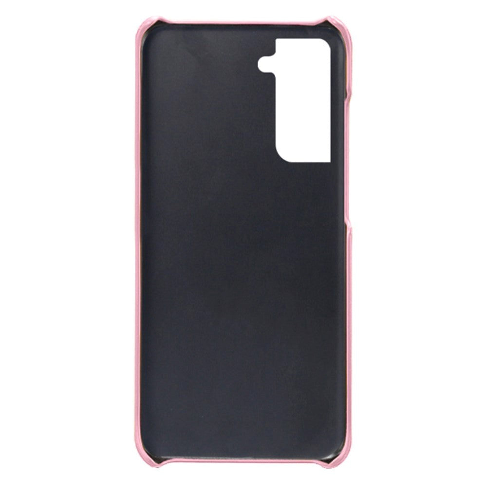 Samsung Galaxy S24 Læder Cover m. Dobbelt Kortholder - Rose Gold