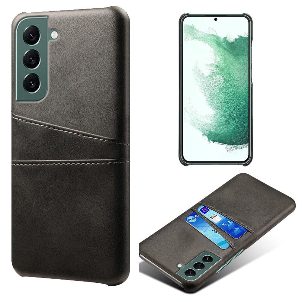Samsung Galaxy S24 Læder Cover m. Dobbelt Kortholder - Sort