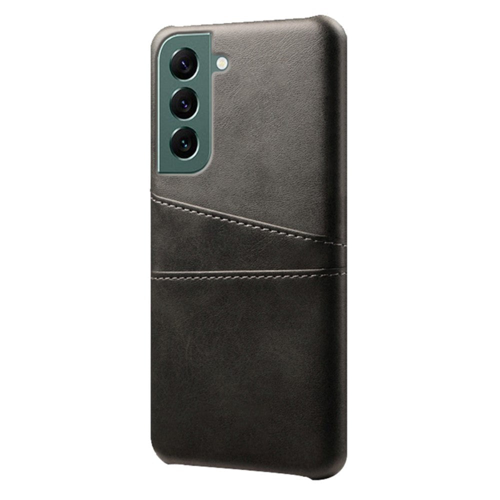 Samsung Galaxy S24 Læder Cover m. Dobbelt Kortholder - Sort