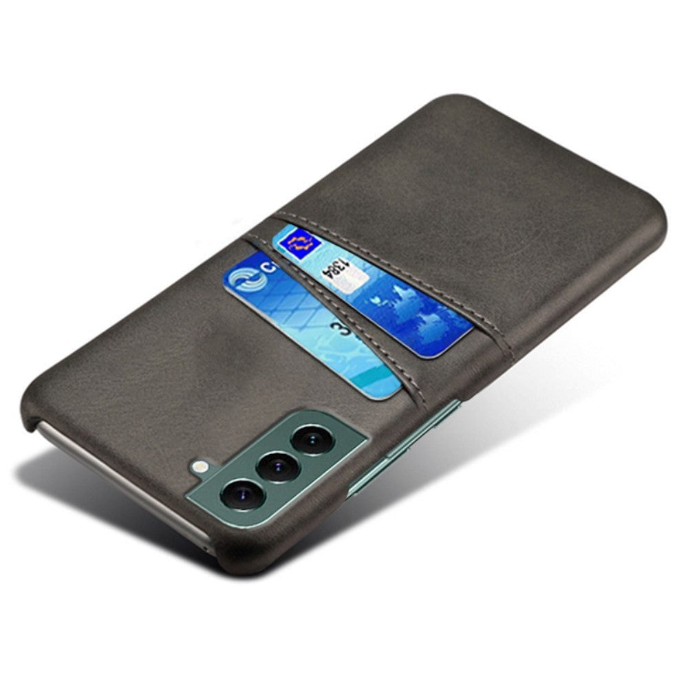 Samsung Galaxy S24 Læder Cover m. Dobbelt Kortholder - Sort