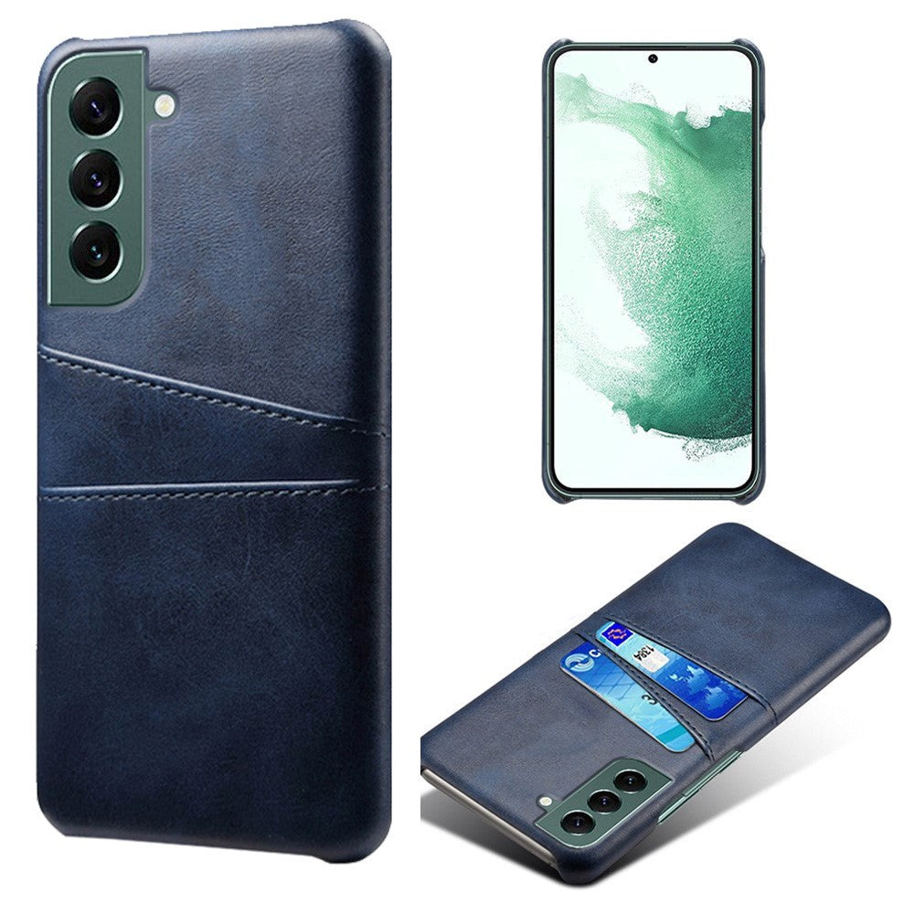Samsung Galaxy S24 Læder Cover m. Dobbelt Kortholder - Blå