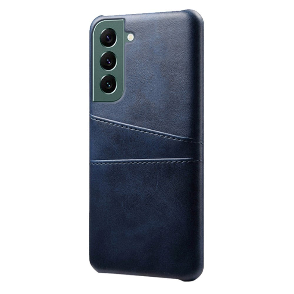 Samsung Galaxy S24 Læder Cover m. Dobbelt Kortholder - Blå