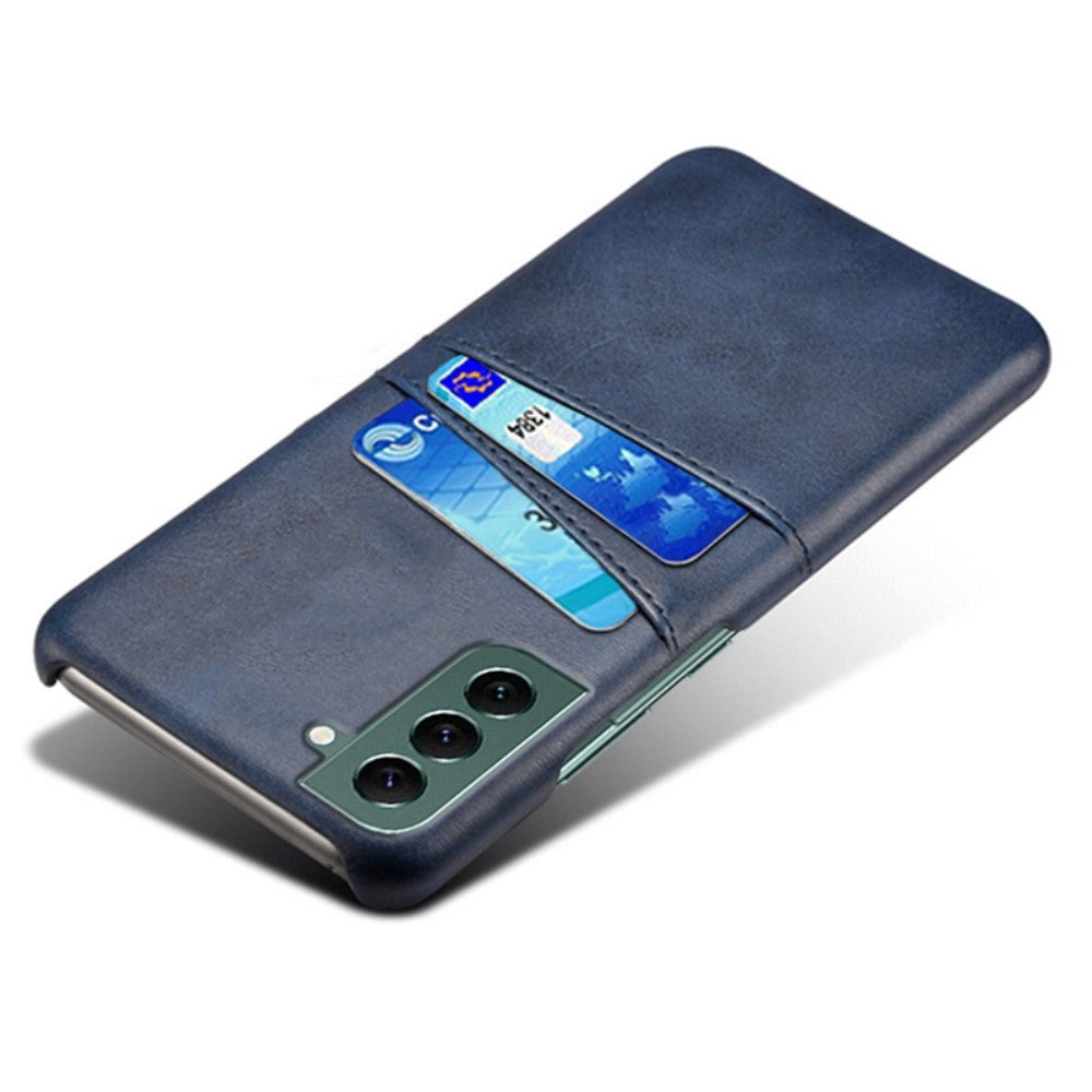 Samsung Galaxy S24 Læder Cover m. Dobbelt Kortholder - Blå