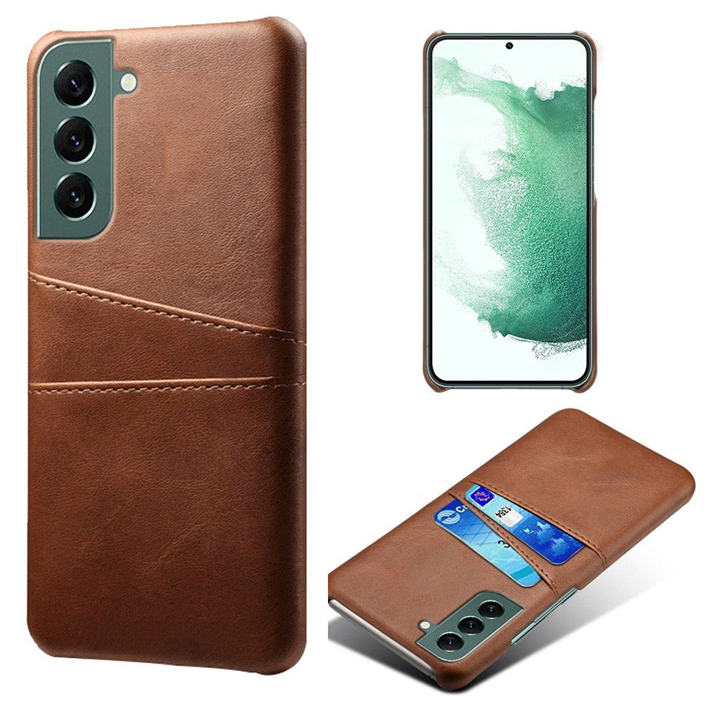 Samsung Galaxy S24 Læder Cover m. Dobbelt Kortholder - Brun