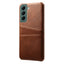 Samsung Galaxy S24 Læder Cover m. Dobbelt Kortholder - Brun
