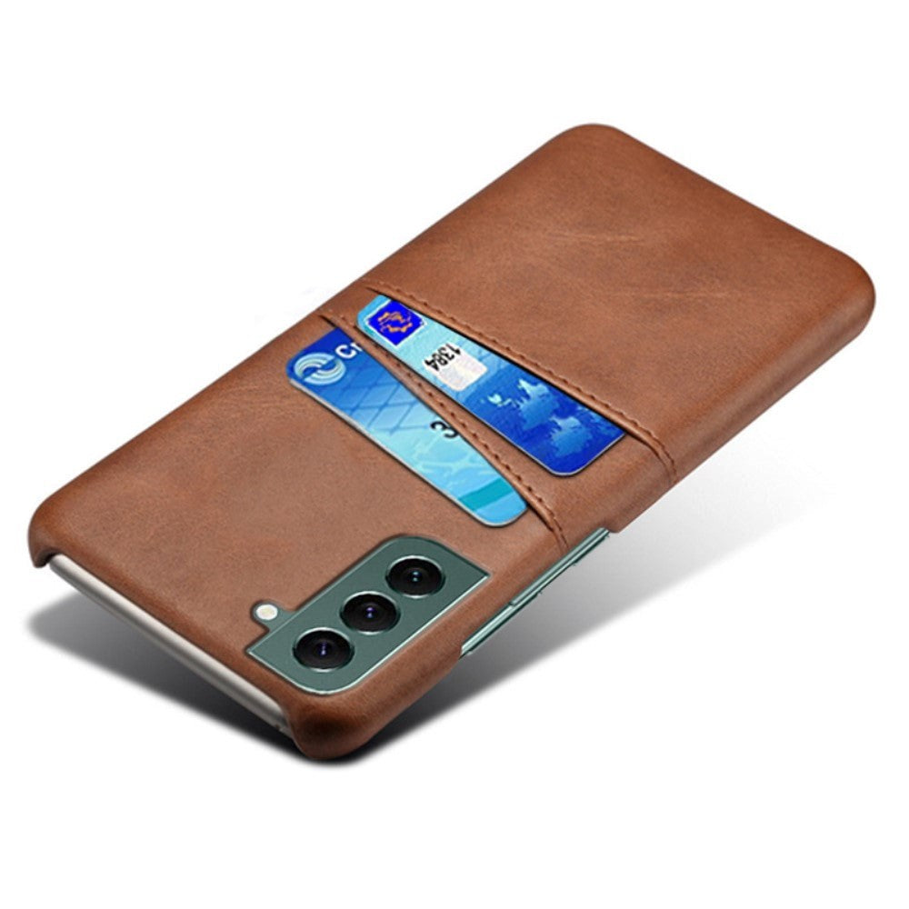 Samsung Galaxy S24 Læder Cover m. Dobbelt Kortholder - Brun