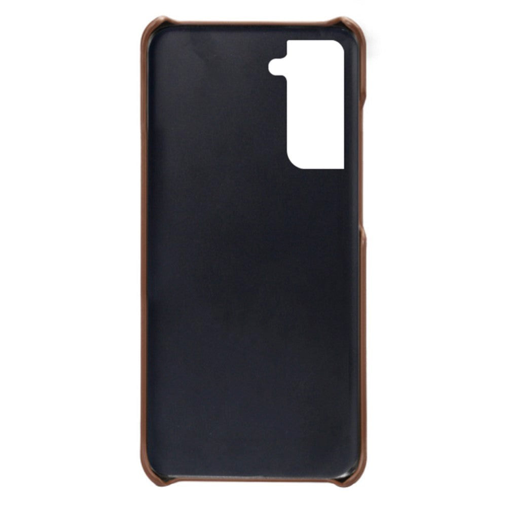 Samsung Galaxy S24 Læder Cover m. Dobbelt Kortholder - Brun