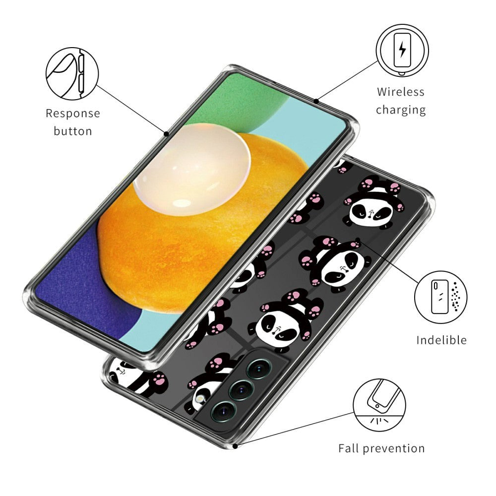 Samsung Galaxy S24 Fleksibelt Gennemsigtigt Cover m. Print - Pandaer