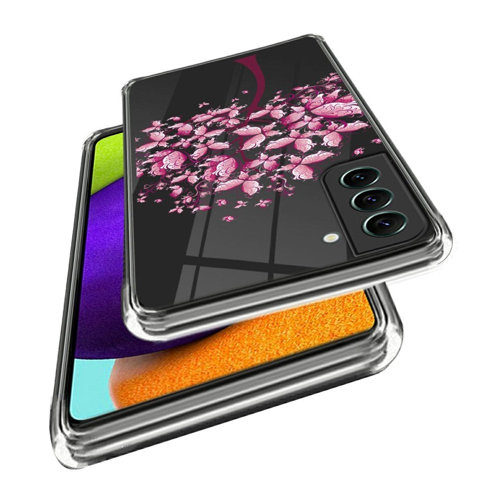 Samsung Galaxy S24 Fleksibelt Gennemsigtigt Cover m. Print - Blomstertræ