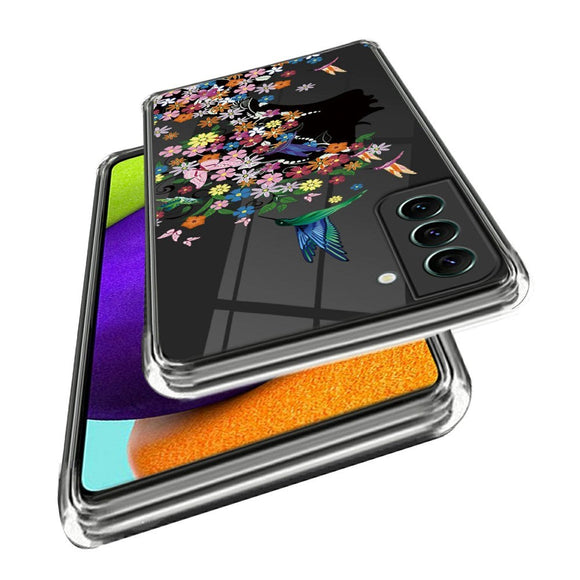 Samsung Galaxy S24 Fleksibelt Gennemsigtigt Cover m. Print - Blomster Kvinde