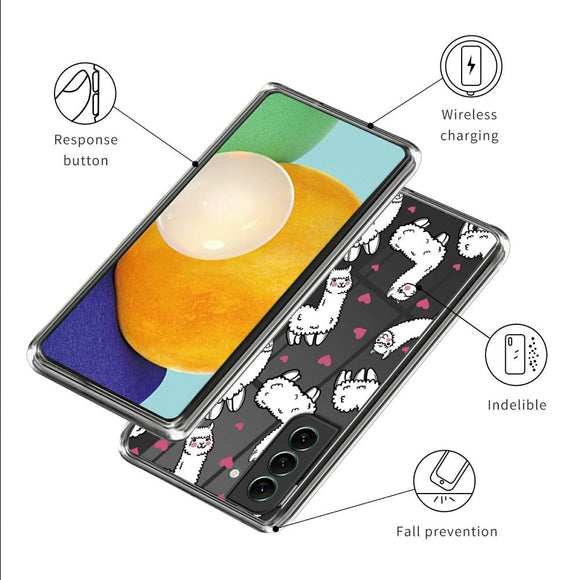 Samsung Galaxy S24 Fleksibelt Gennemsigtigt Cover m. Print - Forelsket Lama
