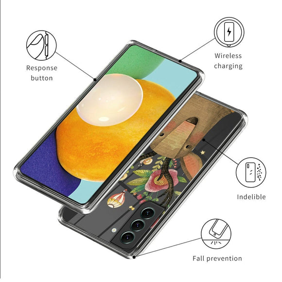 Samsung Galaxy S24 Fleksibelt Gennemsigtigt Cover m. Print - Hjort