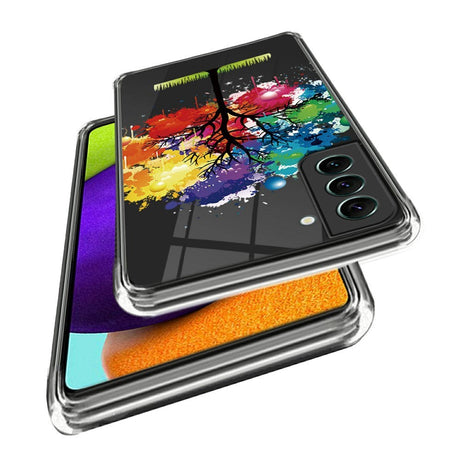 Samsung Galaxy S24 Fleksibelt Gennemsigtigt Cover m. Print - Farverigt Træ