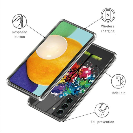 Samsung Galaxy S24 Fleksibelt Gennemsigtigt Cover m. Print - Farverigt Træ