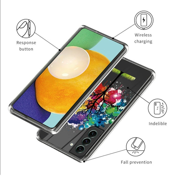 Samsung Galaxy S24 Fleksibelt Gennemsigtigt Cover m. Print - Farverigt Træ