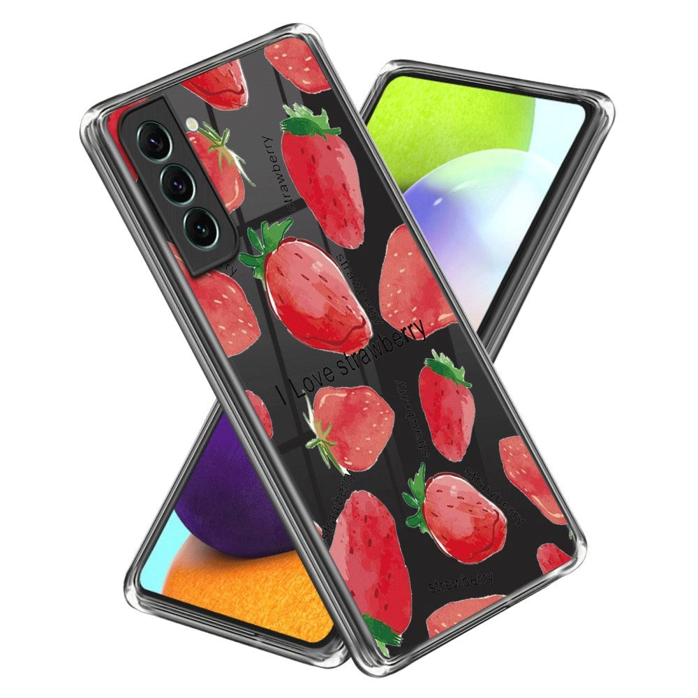 Samsung Galaxy S24+ (Plus) Fleksibelt Plastik Cover m. Motiv - Jordbær