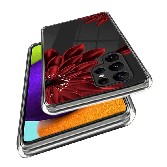 Samsung Galaxy S24 Ultra Fleksibelt Plastik Cover m. Motiv - Rød Blomst