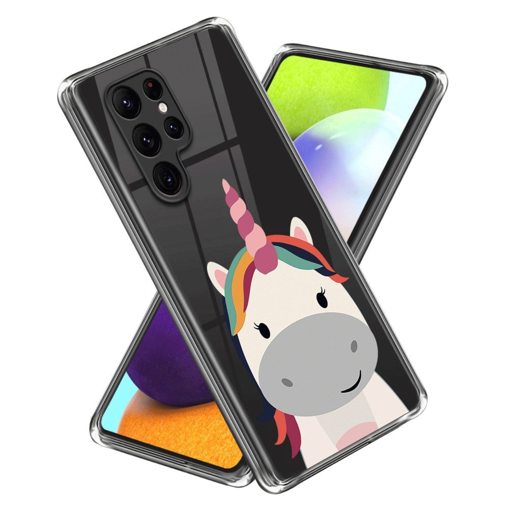 Samsung Galaxy S24 Ultra Fleksibelt Plastik Cover m. Motiv - Enhjørning