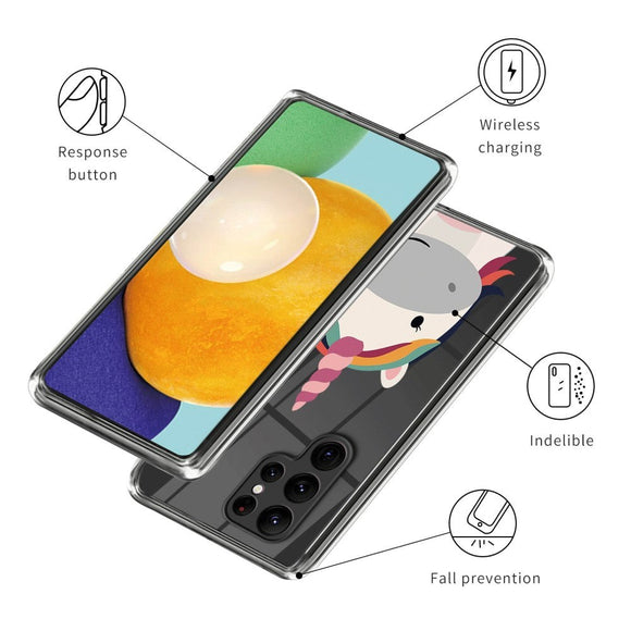 Samsung Galaxy S24 Ultra Fleksibelt Plastik Cover m. Motiv - Enhjørning