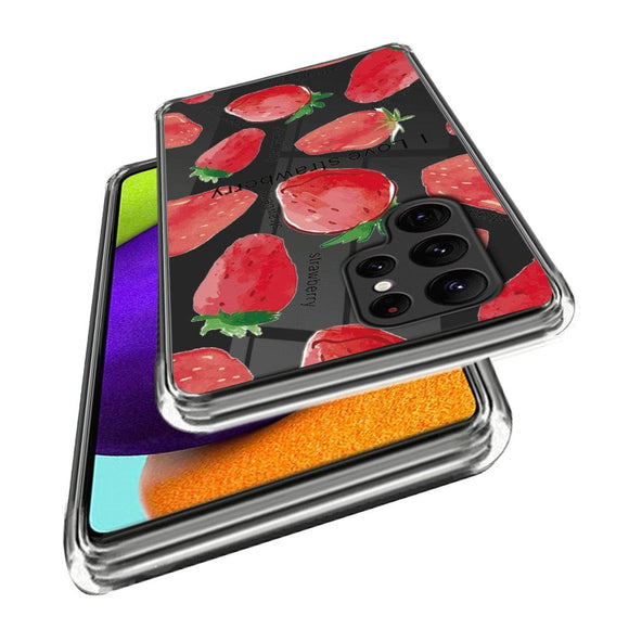 Samsung Galaxy S24 Ultra Fleksibelt Plastik Cover m. Motiv - Jordbær