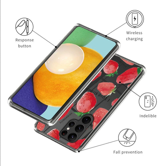 Samsung Galaxy S24 Ultra Fleksibelt Plastik Cover m. Motiv - Jordbær