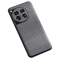 OnePlus 12 Stofbetrukket Plastik Cover - Grå