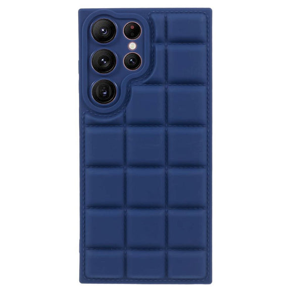 Samsung Galaxy S24 Ultra Fleksibelt Plastik Cover m. Jakke Tekstur - Blå