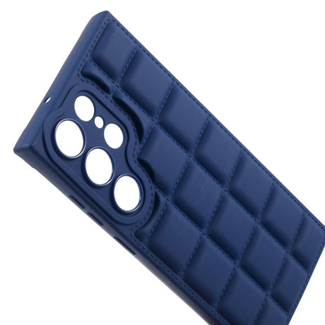 Samsung Galaxy S24 Ultra Fleksibelt Plastik Cover m. Jakke Tekstur - Blå