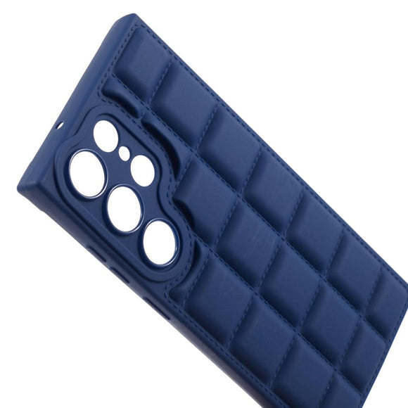 Samsung Galaxy S24 Ultra Fleksibelt Plastik Cover m. Jakke Tekstur - Blå