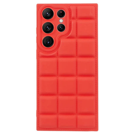 Samsung Galaxy S24 Ultra Fleksibelt Plastik Cover m. Jakke Tekstur - Rød