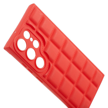 Samsung Galaxy S24 Ultra Fleksibelt Plastik Cover m. Jakke Tekstur - Rød