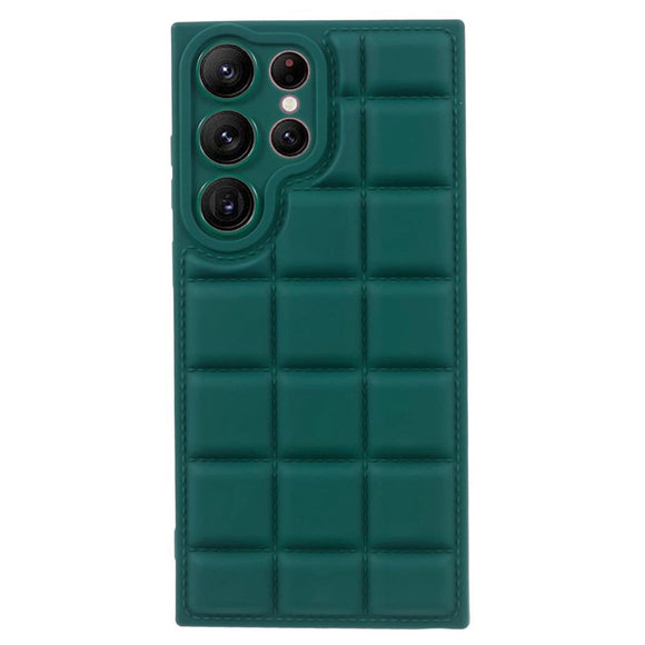 Samsung Galaxy S24 Ultra Fleksibelt Plastik Cover m. Jakke Tekstur - Grøn