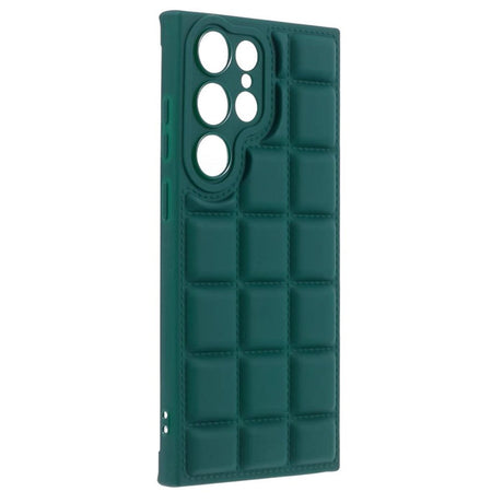 Samsung Galaxy S24 Ultra Fleksibelt Plastik Cover m. Jakke Tekstur - Grøn