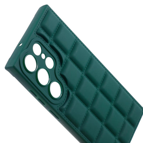 Samsung Galaxy S24 Ultra Fleksibelt Plastik Cover m. Jakke Tekstur - Grøn