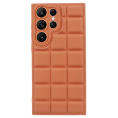 Samsung Galaxy S24 Ultra Fleksibelt Plastik Cover m. Jakke Tekstur - Brun