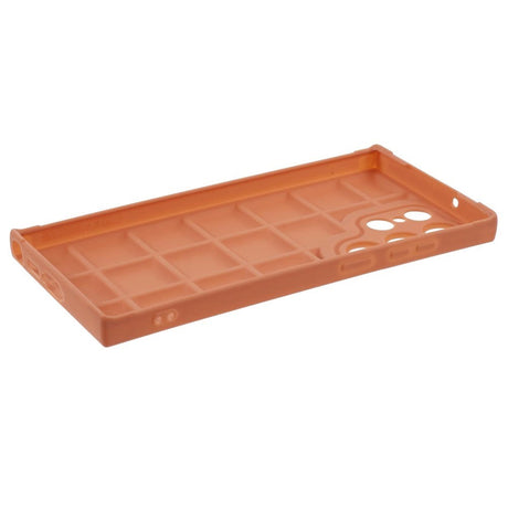 Samsung Galaxy S24 Ultra Fleksibelt Plastik Cover m. Jakke Tekstur - Brun