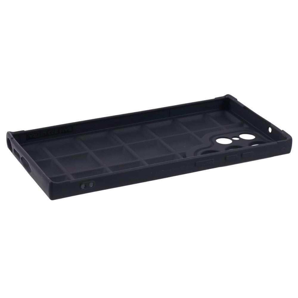 Samsung Galaxy S24 Ultra Fleksibelt Plastik Cover m. Jakke Tekstur - Sort