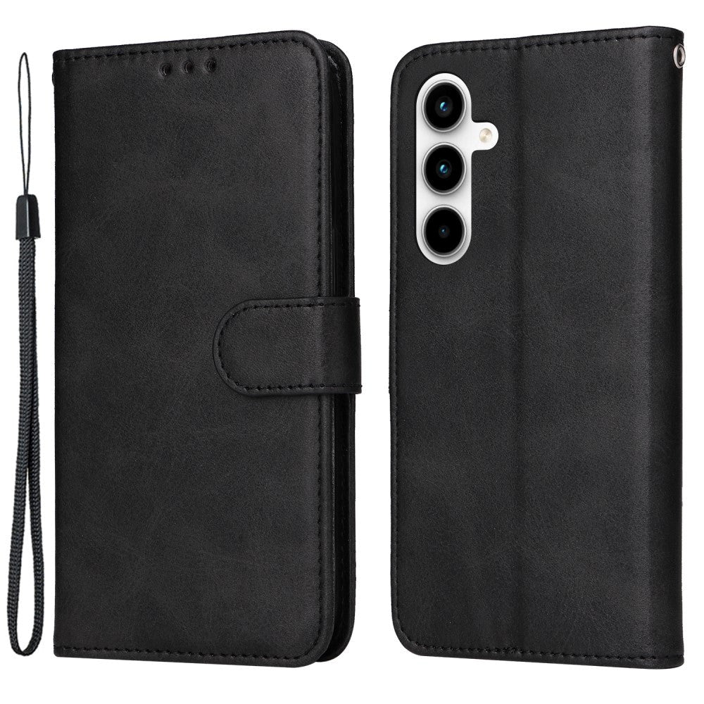 Samsung Galaxy A35 (5G) Kunstlæder Cover m. Pung og Strop - Sort