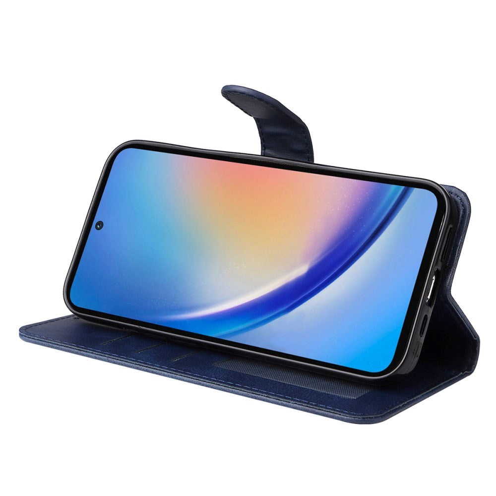 Samsung Galaxy A35 (5G) Kunstlæder Cover m. Pung og Strop - Sort