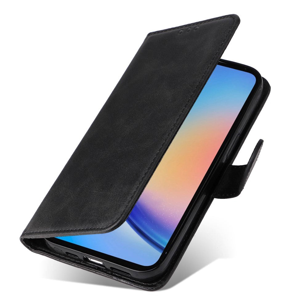 Samsung Galaxy A35 (5G) Kunstlæder Cover m. Pung og Strop - Sort
