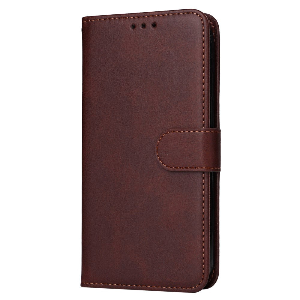 Samsung Galaxy A35 (5G) Kunstlæder Cover m. Pung og Strop - Brun