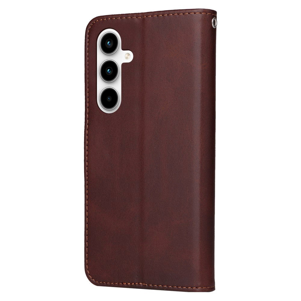 Samsung Galaxy A35 (5G) Kunstlæder Cover m. Pung og Strop - Brun