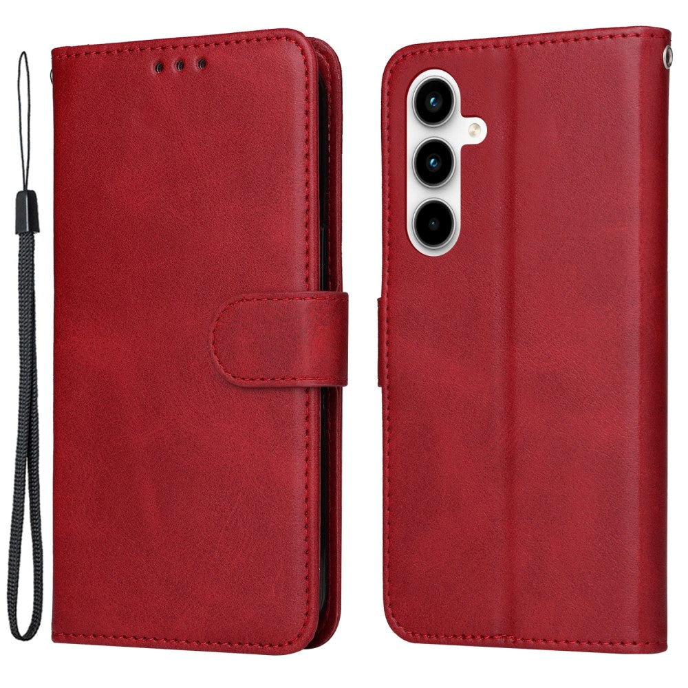 Samsung Galaxy A35 (5G) Kunstlæder Cover m. Pung og Strop - Rød