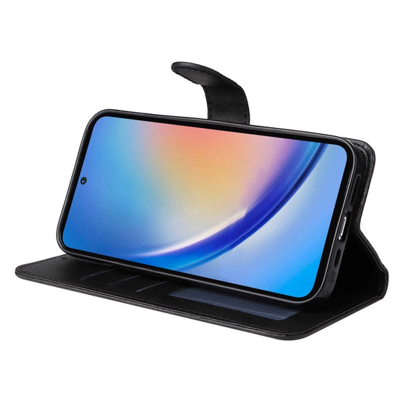 Samsung Galaxy A35 (5G) Kunstlæder Cover m. Pung og Strop - Blå