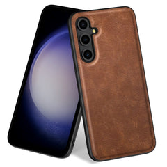 Samsung Galaxy A55 (5G) Læderbelagt Plastik Cover - Brun