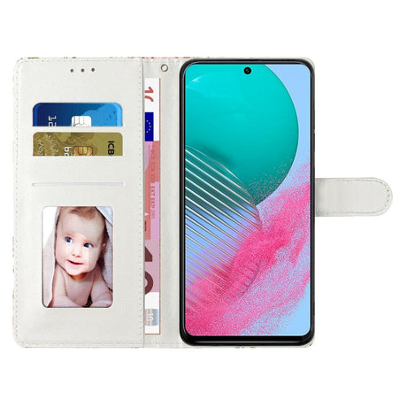 Samsung Galaxy A35 (5G) Læder Cover m. Pung og Strop - Påfugl / Blomster