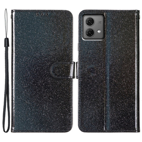 EIDERWOOD Motorola Moto G84 Læder Cover m. Pung & Strop - Glimmer - Sort