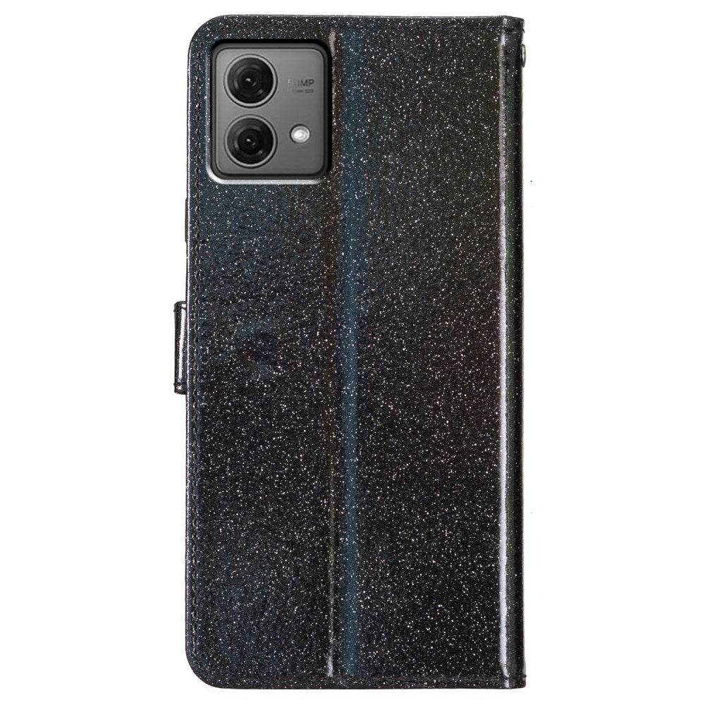 EIDERWOOD Motorola Moto G84 Læder Cover m. Pung & Strop - Glimmer - Sort
