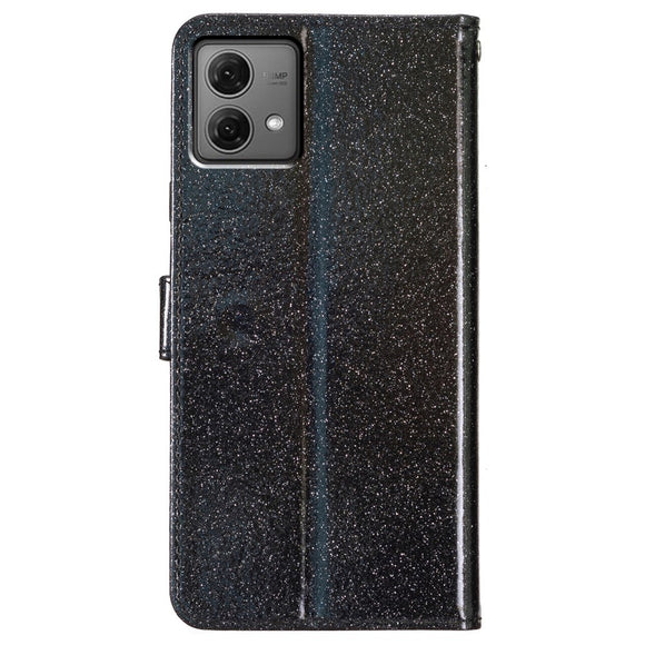 EIDERWOOD Motorola Moto G84 Læder Cover m. Pung & Strop - Glimmer - Sort